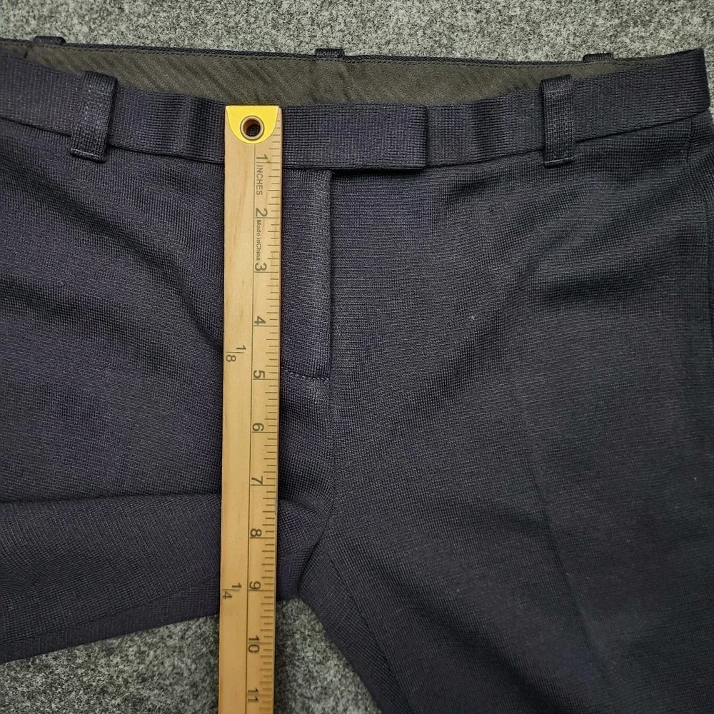 Tory‎ Burch Pants Womens 0 Blue Wool Blend Straight Leg Creased Pants Trousers